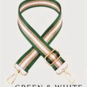 Green and White Striped Bag Strap